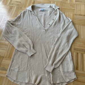 Free People Beige Knitted Romper